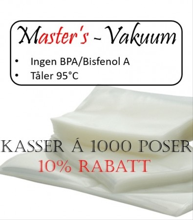 Vakuum-poser, 30x50cm - 1000 poser, 20% rabatt