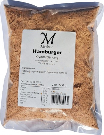 Hamburger krydderblanding - 500g. Midlertidig utsolgt!